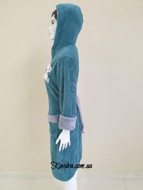 Халат жіночий довгий на блискавці з капюшоном Welsoft зелений, розмір М