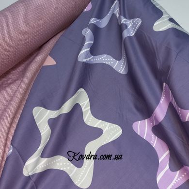 Комплект постельного белья "Фиолетовые звёзды", полуторный на резинке