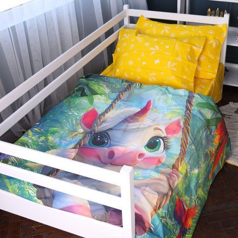 Комплект постільної білизни Ranforce Elite Kids Time 17-0717 "Unicorn in the Tropics", полуторний