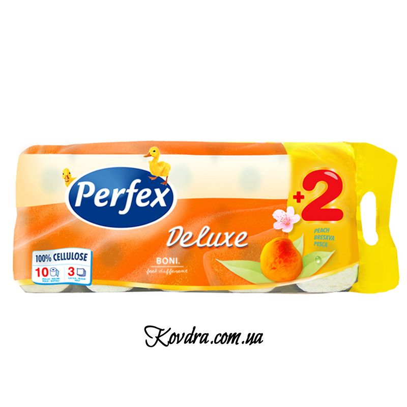 Туалетная бумага PERFEX DELUXE, 8+2 шт Персик 3 слоя (5118)