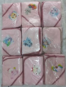 Детское велюровое полотенце для купания пудрово-розовое, 80х80 см