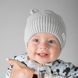Шапка зимова з вушками з вовною мериноса Сіра, 40 см dr2010/40