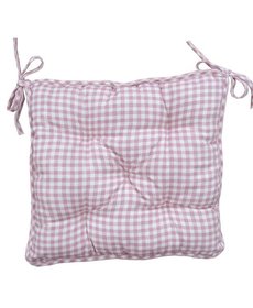 Подушка на стульчик "Bella" розовая клеточка, 40х40см