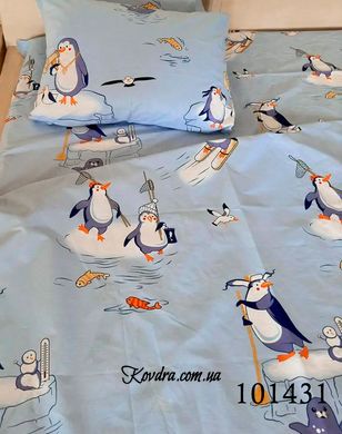 Комплект постельного белья бязь "Пингвинчики Blue" без ткани-компаньона, двойной двуспальный 101431-020