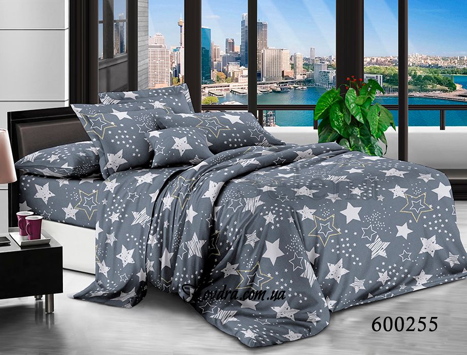 Комплект постельного белья "Серебреные звезды", без ткани компаньона, полуторный полуторный