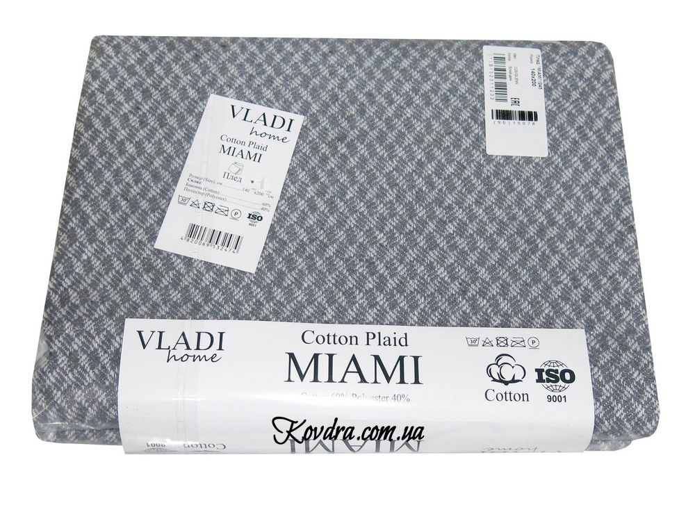 Плед Vladi Miami 02S/GLENN білий-дим, 140х200см