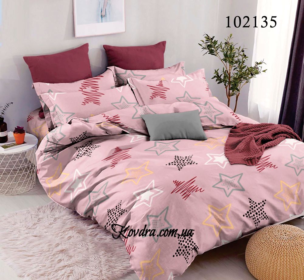 Комплект постельного белья "Звезды Pink" без ткани-компаньона, двойной двуспальный
