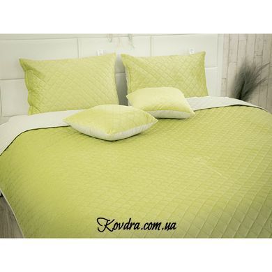 Покривало ТМ Руно велюр 330.55_Olive Green ромб, 220х240 см