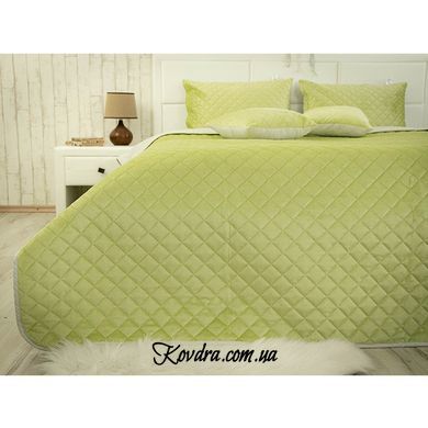 Покривало ТМ Руно велюр 330.55_Olive Green ромб, 220х240 см