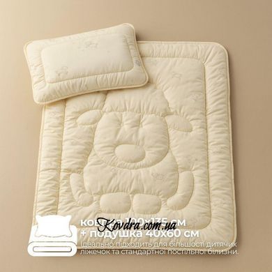 Набір дитячий Wool ковдра вовняна 100х135 см та подушка 40х60 см PAPAELLA для дітей id8-35761