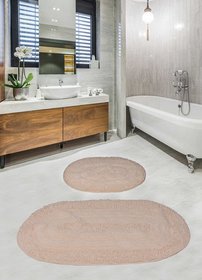 Набір килимків для ванної кімнати - Shine Cream, 50х60см + 60х100см cb11007254