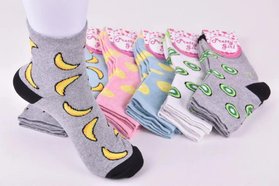 Жіночі бавовняні шкарпетки "Фрукти" в асортименті, 36-40р. 061021-5_of_ra