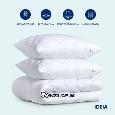 Набір готельний IDEIA ковдра 200х220 см та 2 подушки 50х70 см см, антиалергенний, євро, комплект для готелів і дому id8-32955