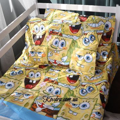 Комплект постільної білизни Бязь 17-0804 Funny Sponge Bob, євро