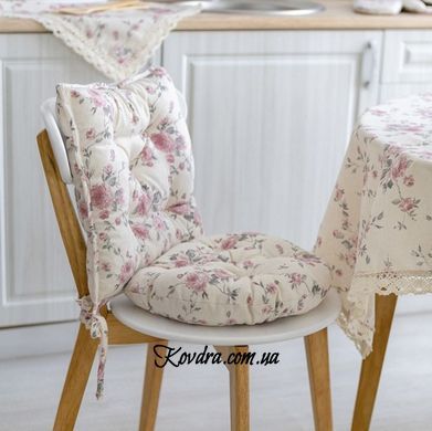 Подушка на стульчик "Bella" розы, D 40см