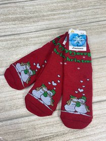 Махровые женские носки "Merry Christmas" влюбленные снеговики, 36-41р.