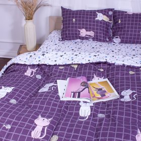 Летний постельный комплект №2807 Сolor Fun Line Whales "Ecosilk", (одеяло, наволочки), детский