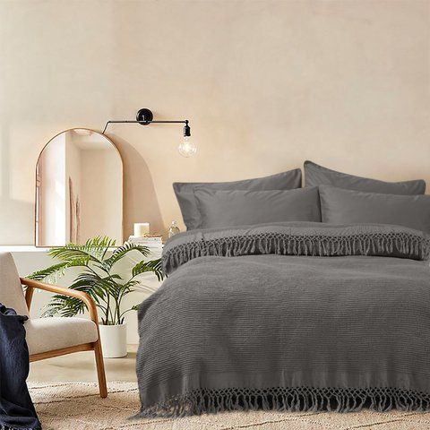 Плед "Lotus Home - Rius antrasit" антрацит, 130х170 см