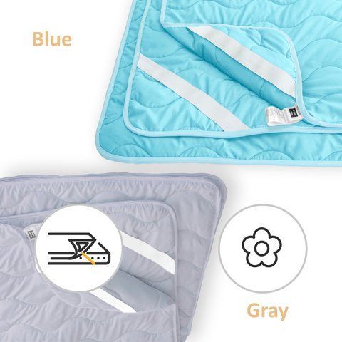 Наматрасник №1713 Eco Light Blue (EcoSilk) (обычный на резинке по углам)