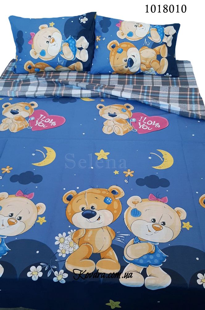 Комплект постельного белья "Медвежата" с тканью-компаньоном, двухспальный двойной