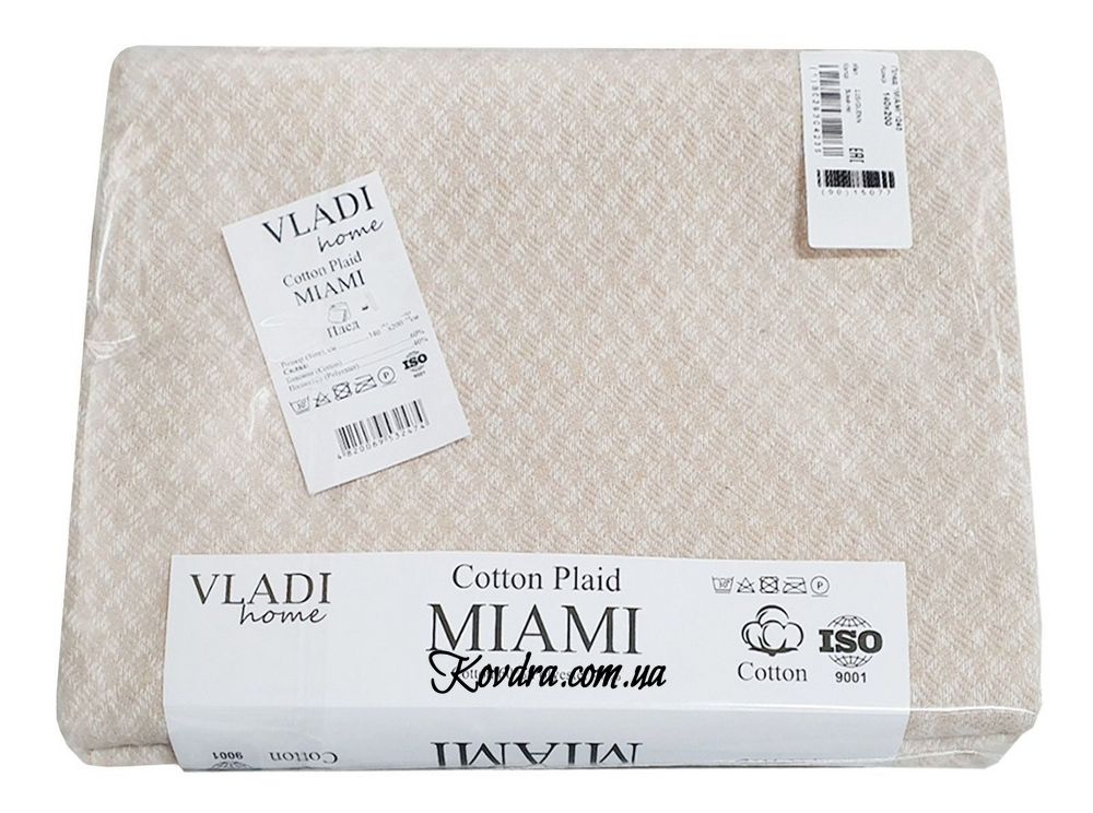 Плед Vladi Miami 02S/GLENN білий-піс, 140х200см