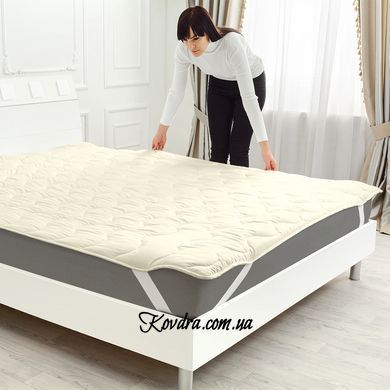Наматрасник №1714 Eco Light Crem (EcoSilk) (обычный на резинке по углам)