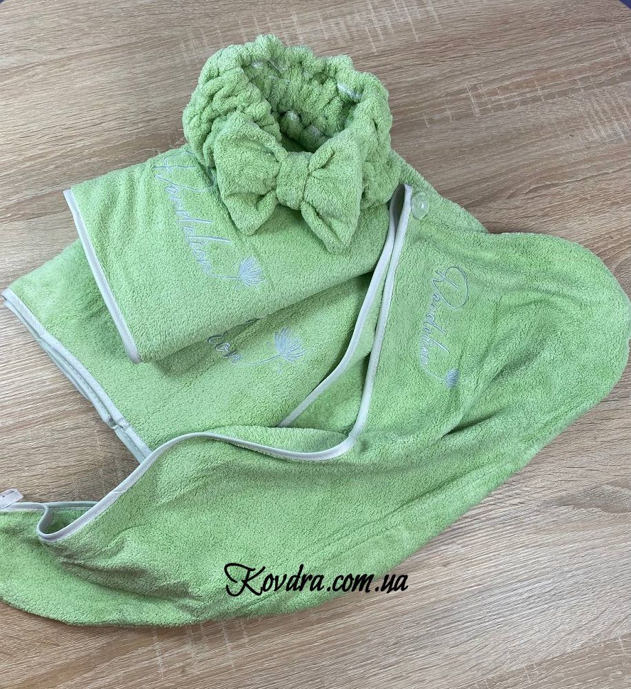 Набір для сауни жіночий "Towel S", оливковий( 4 одиниці)