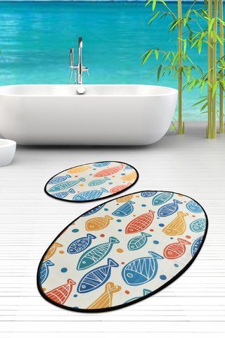 Набор ковриков FISH COLORFUL DJT , 60х100 см, 50х60 см