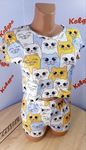 Піжама трикотажна "Коти мілашки", розмір XL