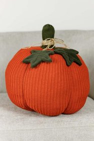 Декоративное текстильное изделие "Тыква Medium" Оранжевый ,D-25 см