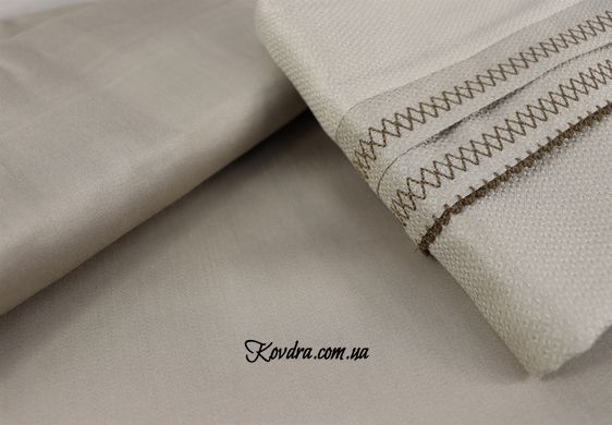 Комплект постільної білизни шовк-модал SILK - MODAL бежевий, двоспальний євро