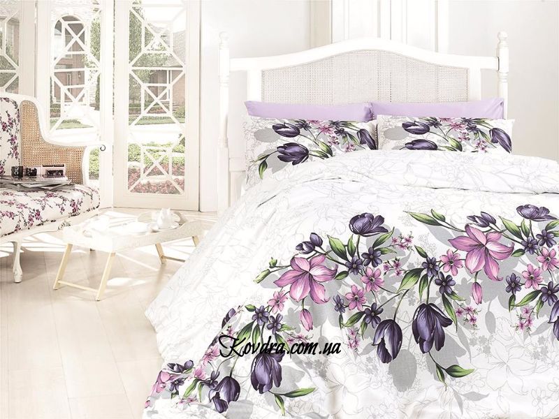 Комплект постельного белья "Riella lila" двуспальный евро