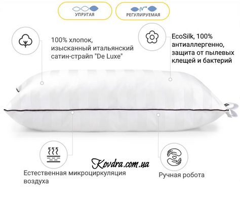 Подушка антиаллергенная Royal Eco-Soft Hand Made 500 высокая, 40х60 см