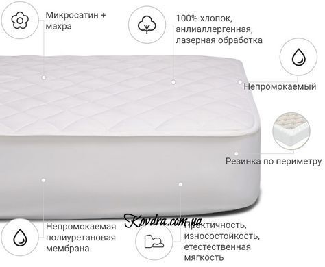 Наматрасник №227 Universal двухсторонний (непромокаемый с резинкой по углам), 60х120см