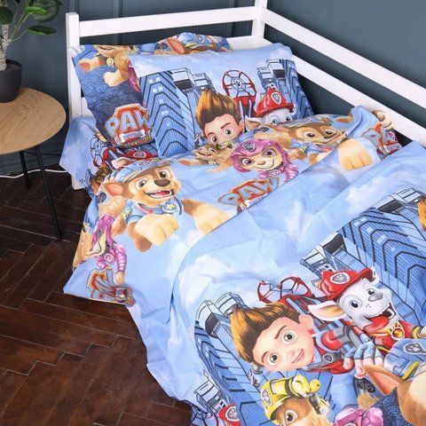 Комплект постельного белья Mirson Бязь 17-0803 Paw Patrol Team, манеж