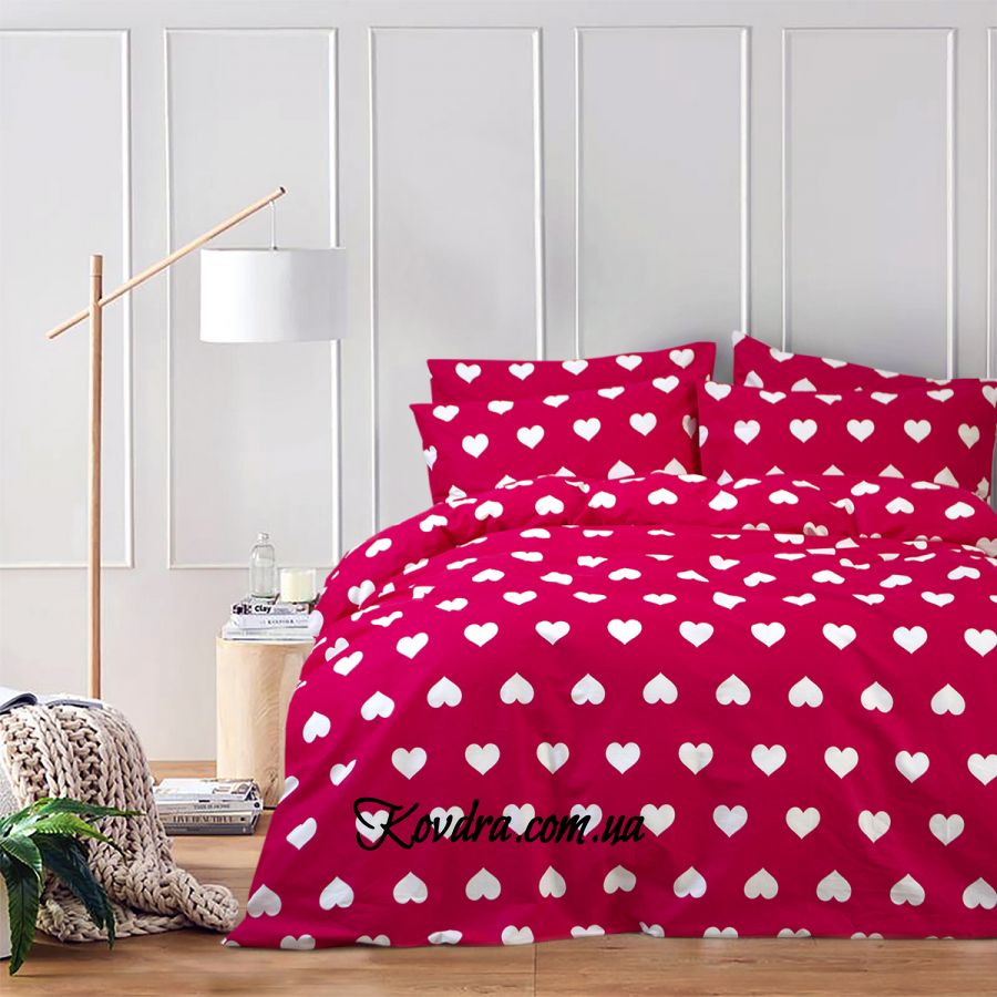 Комплект постельного белья "Lotus Home Perfect Ranforce - Love" красный, семейный