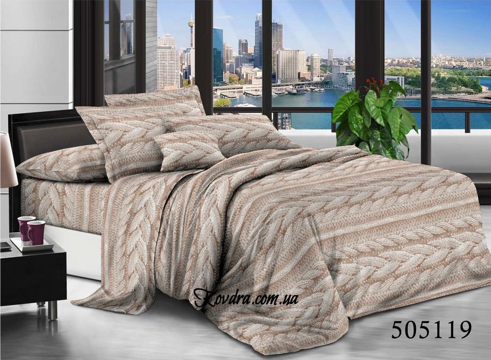 Комплект постельного белья "Косичка" без ткани-компаньена, двухспальный евро