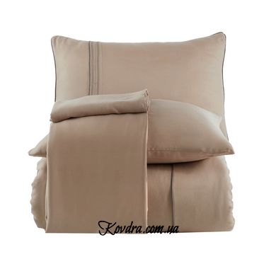 Комплект постельного белья шелк-модал SILK - MODAL бежевий, двухспальный евро
