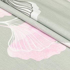 Простынь "Гинко билоба серо-розовый", 145х215 см