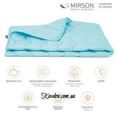 Зимова ковдра антиалергенна EcoSilk Супер Тепла №1631 Eco Light Blue