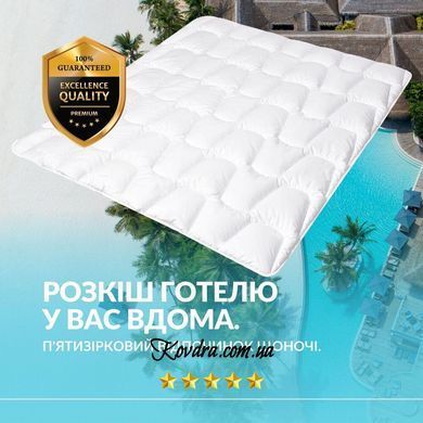 Ковдра зимова двоспальна 175х210 см IDEIA штучний пух, для готелів, дому, тепла, гіпоалергенна біла id8-32487