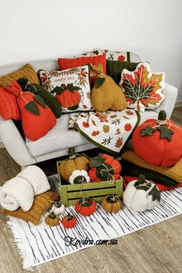 Декоративное текстильное изделие "Тыква Mini" Оранжевый, D-9 см