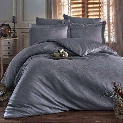Комплект постельного белья сатин "ANTHRACITE DAMASK Жаккард", семейный