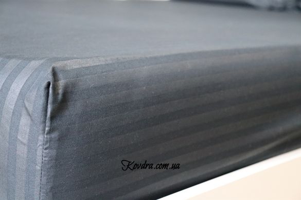 Простынь на резинке Mf Stripe Аnthracite, 90х200+25 см