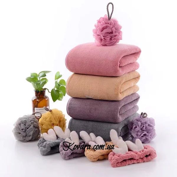 Набор "Баня": полотенце, повязка, мочалка