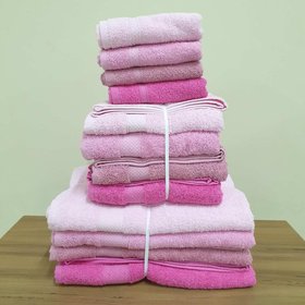 Набор махровых полотенец "Hasir Somun" розовые, 70х140 см (4 шт)