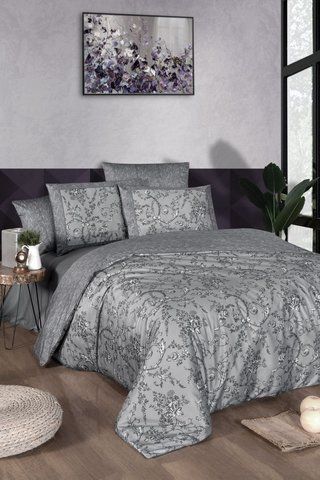 Комплект постельного белья Dema Grey Premium сатин, евро