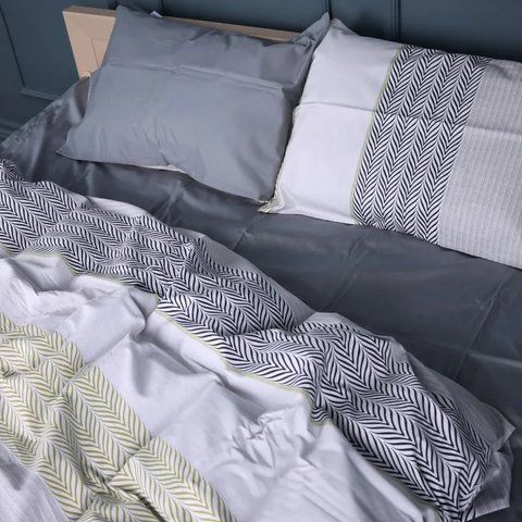 Простирадло MirSon Сатин 22-1415 Geometric comfort, 150х220 см
