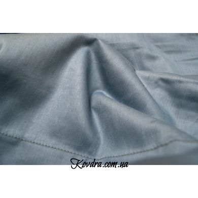 Простынь на резинке с наволочками "Сатин premium Lotus Home - Basic" темно-голубая, 160х200 см