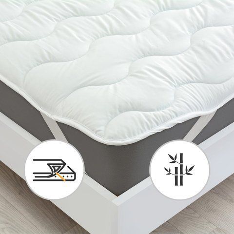 Наматрасник №1721&nbsp;Eco&nbsp;Light&nbsp;White&nbsp;(Bamboo) (обычный на резинке по углам)